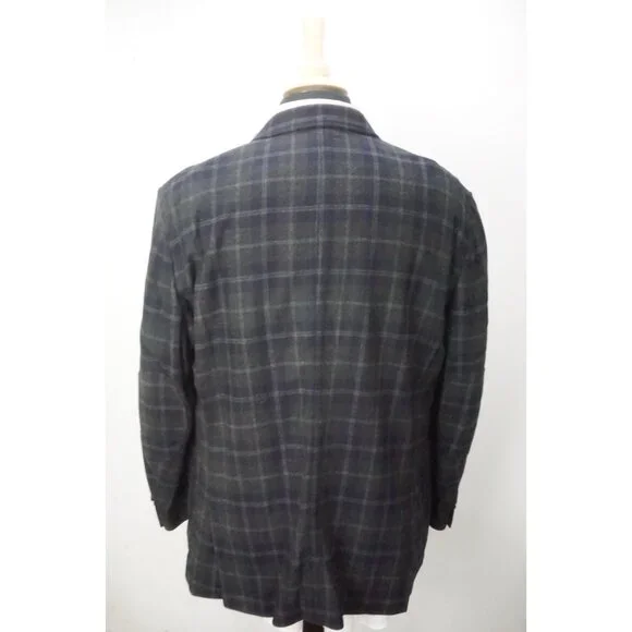 Ermenegildo Zegna CURRENT Blue Gray Flannel Elbow Pad Cashmere Blend Jacket 48R